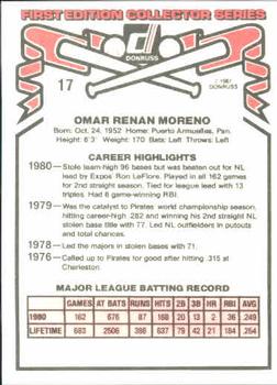 Omar Moreno  baseball card collectible - Main Image 2