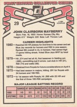 John Mayberry  baseball card collectible - Main Image 2