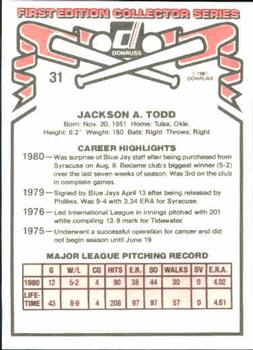 Jackson Todd  baseball card collectible - Main Image 2