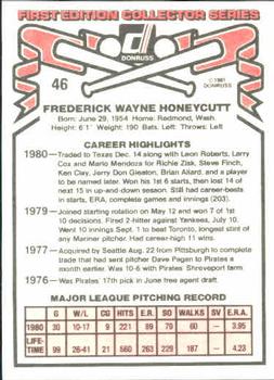 Rick Honeycutt  baseball card collectible - Main Image 2