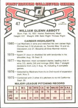 Glenn Abbott  baseball card collectible - Main Image 2