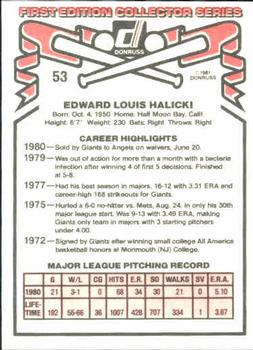 Ed Halicki  baseball card collectible - Main Image 2