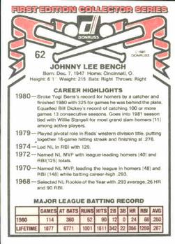 Johnny Bench  baseball card collectible - Main Image 2