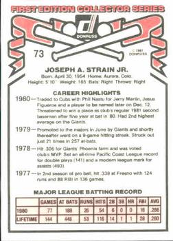Joe Strain  baseball card collectible - Main Image 2