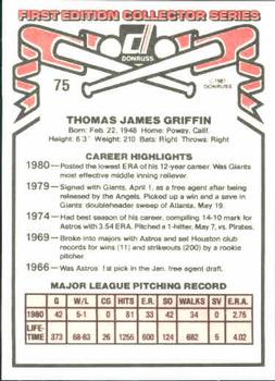 Tom Griffin  baseball card collectible - Main Image 2