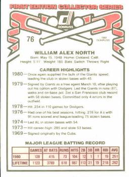 Bill North  baseball card collectible - Main Image 2