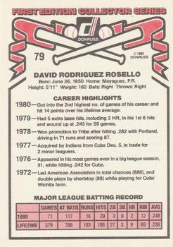 Dave Rosello  baseball card collectible - Main Image 2