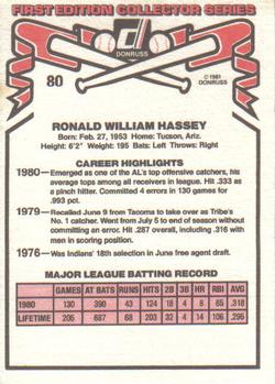 Ron Hassey  baseball card collectible - Main Image 2