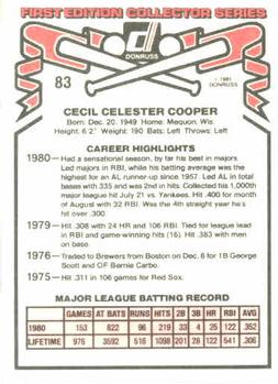 Cecil Cooper  baseball card collectible - Main Image 2