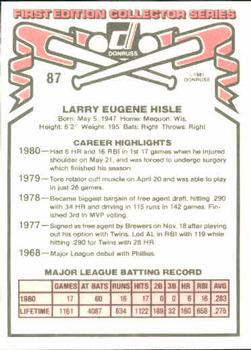 Larry Hisle  baseball card collectible - Main Image 2
