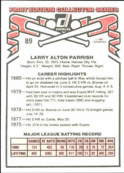 Larry Parrish  baseball card collectible - Main Image 2