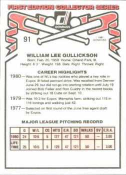 Bill Gullickson  baseball card collectible - Main Image 2