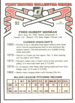 Fred Norman  baseball card collectible - Main Image 2