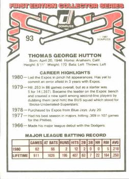 Tommy Hutton  baseball card collectible - Main Image 2