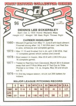 Dennis Eckersley  baseball card collectible - Main Image 2