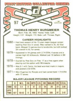 Tom Burgmeier  baseball card collectible - Main Image 2