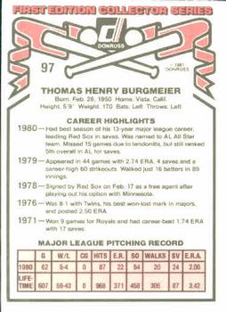 Tom Burgmeier  baseball card collectible - Main Image 2