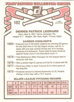 Dennis Leonard  baseball card collectible - Main Image 2