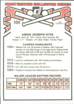 Amos Otis  baseball card collectible - Main Image 2