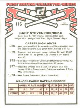 Gary Roenicke  baseball card collectible - Main Image 2