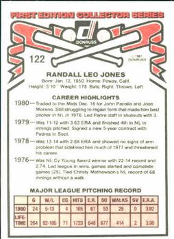 Randy Jones  baseball card collectible - Main Image 2