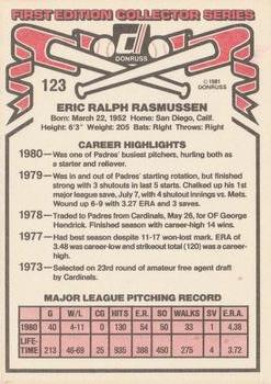 Eric Rasmussen  baseball card collectible - Main Image 2