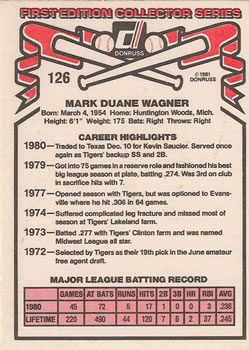 Mark Wagner  baseball card collectible - Main Image 2