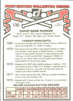 Dave Parker  baseball card collectible - Main Image 2