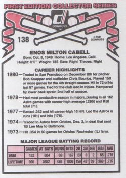 Enos Cabell  baseball card collectible - Main Image 2