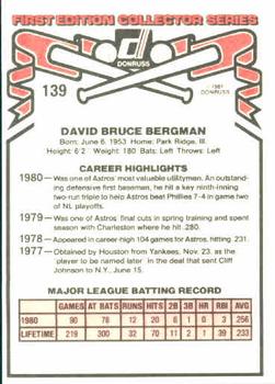 Dave Bergman  baseball card collectible - Main Image 2