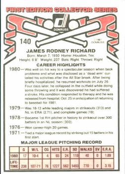 J.R. Richard  baseball card collectible - Main Image 2