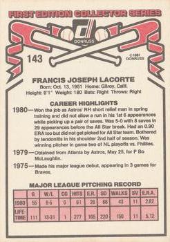 Frank LaCorte  baseball card collectible - Main Image 2