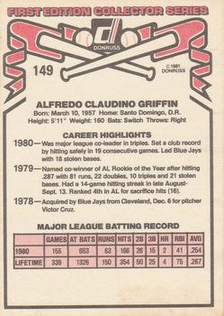 Alfredo Griffin  baseball card collectible - Main Image 2