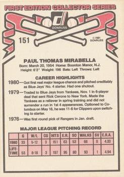 Paul Mirabella  baseball card collectible - Main Image 2