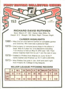 Dick Ruthven  baseball card collectible - Main Image 2