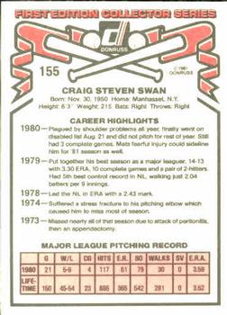 Craig Swan  baseball card collectible - Main Image 2