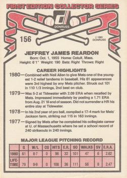 Jeff Reardon  baseball card collectible - Main Image 2