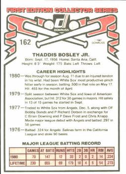 Thad Bosley  baseball card collectible - Main Image 2