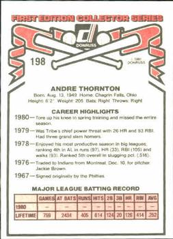Andre Thornton  baseball card collectible - Main Image 2