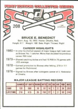 Bruce Benedict  baseball card collectible - Main Image 2