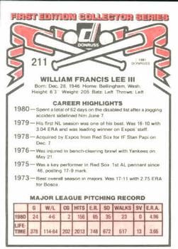 Bill Lee  baseball card collectible - Main Image 2