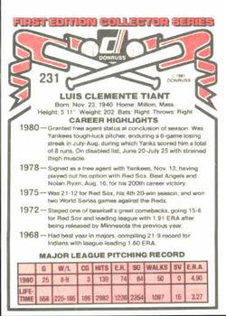 Luis Tiant  baseball card collectible - Main Image 2