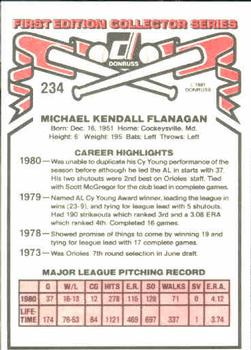 Mike Flanagan  baseball card collectible - Main Image 2