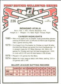 Benny Ayala  baseball card collectible - Main Image 2