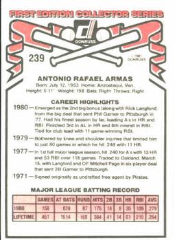 Tony Armas  baseball card collectible - Main Image 2