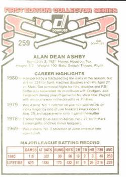 Alan Ashby  baseball card collectible - Main Image 2