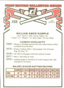 Billy Sample  baseball card collectible - Main Image 2
