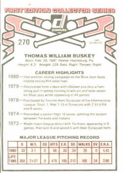 Tom Buskey  baseball card collectible - Main Image 2