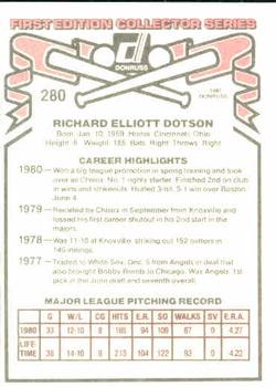 Rich Dotson  baseball card collectible - Main Image 2