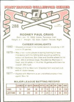 Rodney Craig  baseball card collectible - Main Image 2
